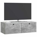 vidaXL Meuble TV mural 98 x 41 x 30 cm Gris béton Bois d'ingénierie