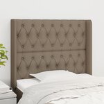 vidaXL Tête de lit avec oreilles Taupe 93x16x118/128 cm Tissu