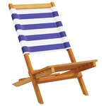 vidaXL Chaises de jardin lot de 2 bleu/blanc bois acacia massif tissu