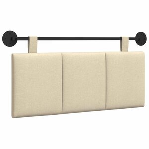 vidaXL Tête de lit suspendue Crème Tissu