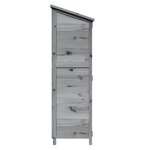 vidaXL Abri de jardin Gris 59 5 x 56 x 176 5 cm Bois d'ingénierie