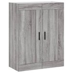 vidaXL Buffet haut Sonoma gris 69 5x34x180 cm Bois d'ingénierie