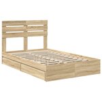 vidaXL Lit de Rangement Chêne Sonoma 120 x 200 cm Bois d'ingénierie
