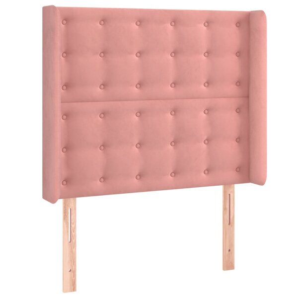 vidaXL Tête de lit avec oreilles Rose 83x16x118/128 cm Velours