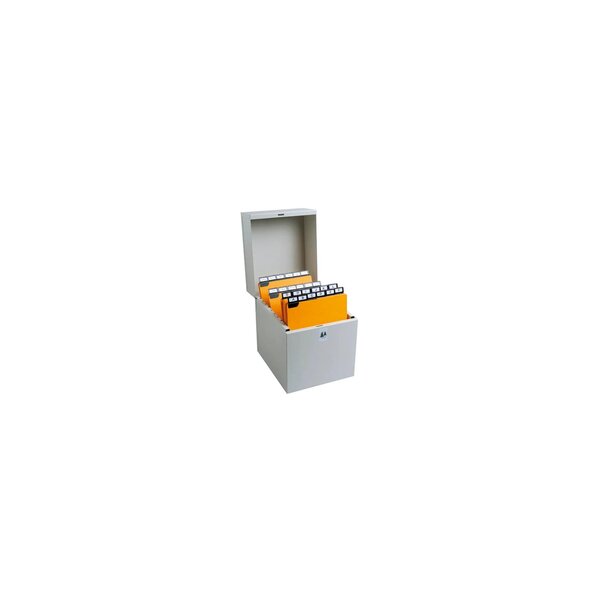 Boîte À Fiches Metalib - Classement De 500 Fiches Verticales - 148x105mm À 150x105mm - Gris - Exacompta