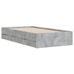 vidaXL Cadre de lit et tiroirs gris béton 100x200 cm bois d'ingénierie
