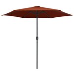 vidaXL Parasol de jardin et mât en aluminium 270x246 cm Terre cuite