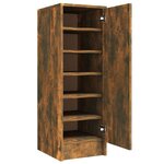 vidaXL Meuble à chaussures Chêne fumé 32x35x92 cm Bois d'ingénierie