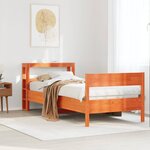 vidaXL Cadre de lit sans matelas cire marron 100x200cm bois pin massif