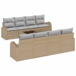 vidaXL Ensemble de canapé de jardin avec coussin 9 Pièces Beige et gris