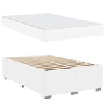 vidaXL Cadre de lit avec matelas Blanc 120 x 200 cm tissu