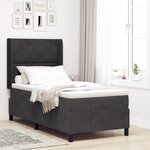 Lit à ressort avec matelas vidaXL Noir 100x200 cm Velours