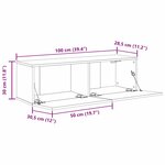 vidaXL Meuble TV 2 Pièces Noir 100 x 30 x 30 cm Bois d'ingénierie