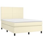 vidaXL Sommier à lattes de lit avec matelas et LED Crème 140x190 cm