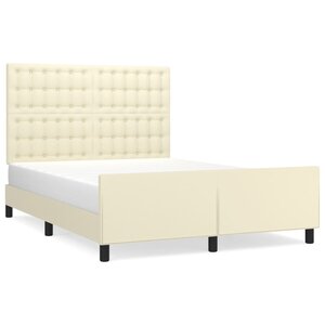 vidaXL Cadre de lit sans matelas crème 140x190 cm similicuir