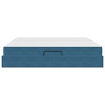 vidaXL Lit avec rangement et matelas Bleu foncé 200 x 200 cm Velours
