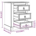 vidaXL Table de chevet avec tiroir Blanc 53 x 39 x 66 cm Pin massif