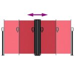 vidaXL Auvent latéral rétractable rouge 120x600 cm
