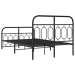vidaXL Cadre de lit métal sans matelas avec pied de lit noir 120x200cm