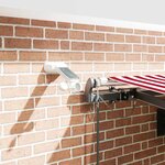 vidaXL Auvent Rétractable with Rouge et blanc 450 × 350 cm tissu