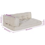 vidaXL Coussin de Canapé Pallet 3 Pièces Crème Polyester