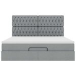 VidaXL Cadre de lit ottoman et matelas gris clair 160x200cm tissu