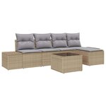 vidaXL Ensemble de canapé de jardin 6 Pièces Beige et Gris clair