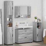 vidaXL Ensemble de mobilier de salle de bain 4 Pièces Gris Sonoma