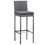 vidaXL Ensemble de bar d'extérieur 9 Pièces poly rotin bois d'acacia Gris