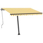 vidaXL Auvent automatique capteur de vent et LED 300x250cm Jaune/blanc
