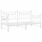 Cadre de lit jour vidaXL avec lit gigogne blanc 90x200 cm en acier
