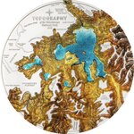 Monnaie YELLOWSTONE Topography 5 Oz Argent 25$ Cook Islands 2025 (PRÉCOMMANDE)