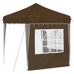 vidaXL Tente de fête pop-up 195 x 195 x 245 cm Taupe Tissu Oxford