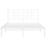 vidaXL Cadre de lit métal avec tête de lit blanc 140x200 cm