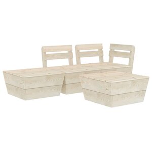 Salon de jardin meuble d'extérieur ensemble de mobilier palette 4 pièces bois d'épicéa imprégné 02_0018378