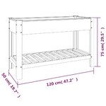 vidaXL Lit surélevé de jardin avec étagère Gris 120x50x75 cm WPC
