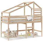 vidaXL Lit superposé avec échelle et toit sans matelas 80x200 cm