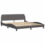 vidaXL Cadre de lit avec LED sans matelas gris 180x200 cm
