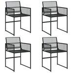 vidaXL Chaises de jardin lot de 4 noir résine tressée