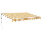 vidaXL Auvent rétractable automatique jaune et blanc 3 5x2 5 m