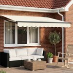 vidaXL Auvent rétractable Crème 3 5 x 2 m 100 Polyester et Aluminium