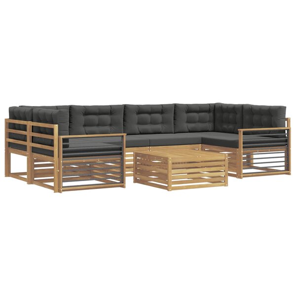 vidaXL Ensemble de canapés d'extérieur 7 pc Blanc et anthracite