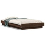 vidaXL Cadre de lit chêne marron 100x200 cm bois d'ingénierie