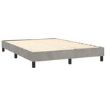 vidaXL Sommier à lattes de lit et matelas Gris clair 140x190cm Velours