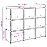 vidaXL Cubes de rangement 9 Pièces avec portes noir PP