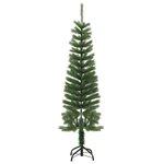 vidaXL Sapin de Noël artificiel mince avec support 150 cm PE