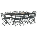 vidaXL Ensemble de meubles d'extérieur 9 Pièces Anthracite Fer et Acier