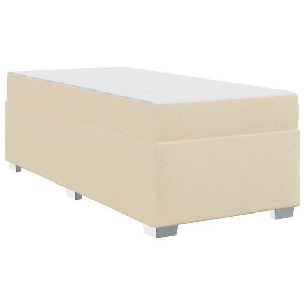 vidaXL Cadre de lit avec matelas Crème 90 x 190 cm tissu