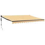 vidaXL Auvent rétractable automatique jaune et blanc 4x3 m
