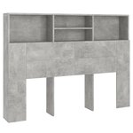 vidaXL Armoire de tête de lit Gris béton 140x19x103 5 cm